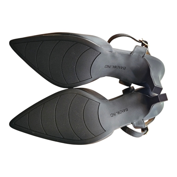 Bandolino black dress heel with gold trim - size 7 - Picture 5 of 6